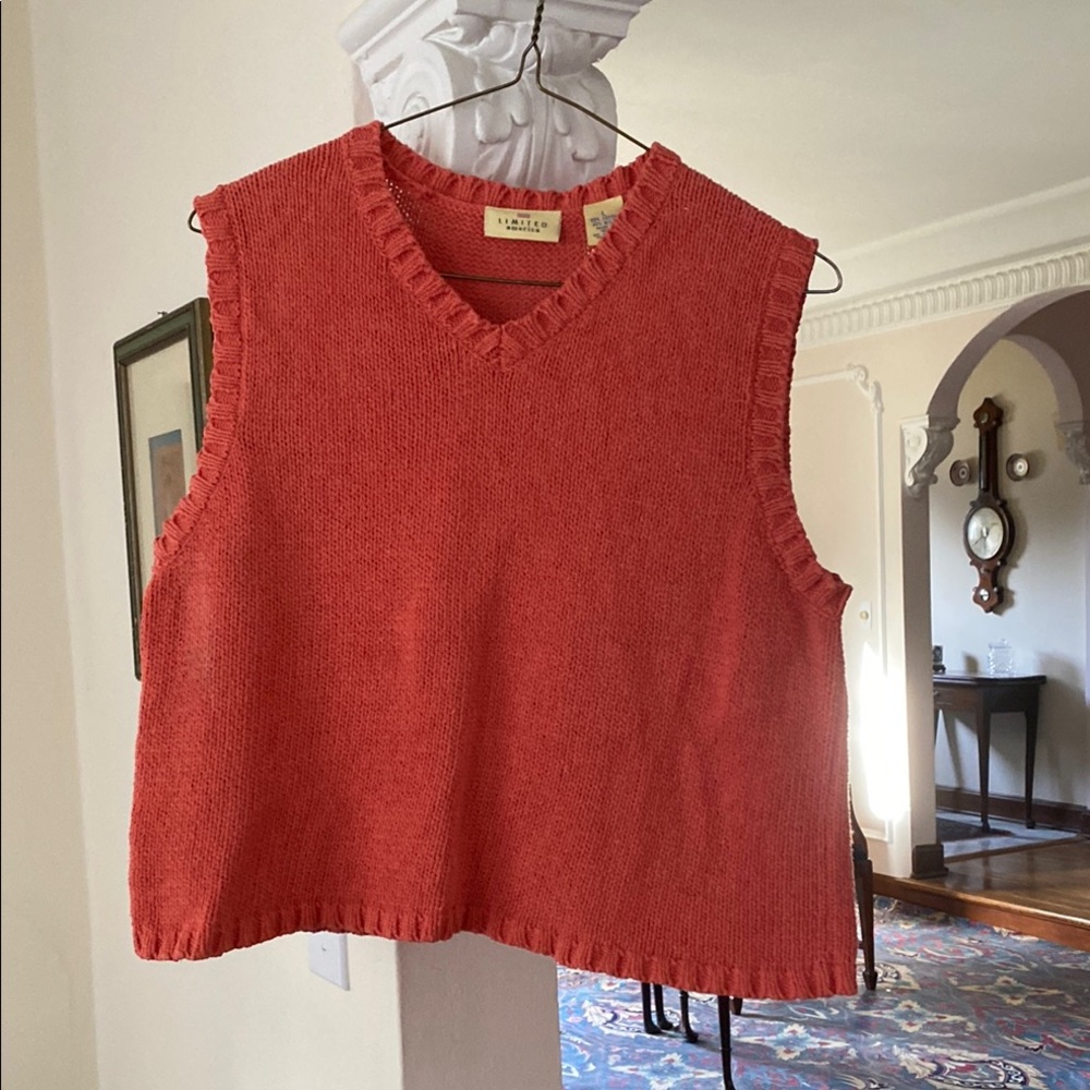 Limited America Vintage Terracotta Orange Sweater Top 80% Cotton 20% Nylon L